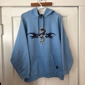 Men's Light Blue Dragon Hoodie
